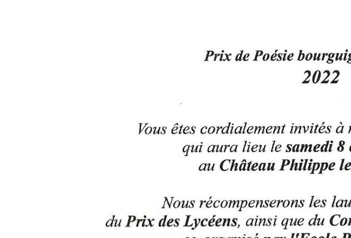 invitation remise des prix 2022 à SANTENAY